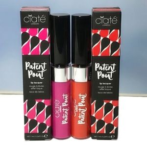 Ciate London Patent Pout Lip Lacquer BUNDLE: Drama Queen & High Five *BNIB